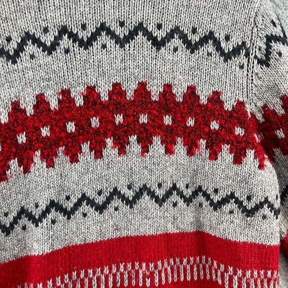 Vintage Marsh Landing Sweater Ramie Wool Knit Blend Holiday Faux Fur Collar - Picture 9 of 13